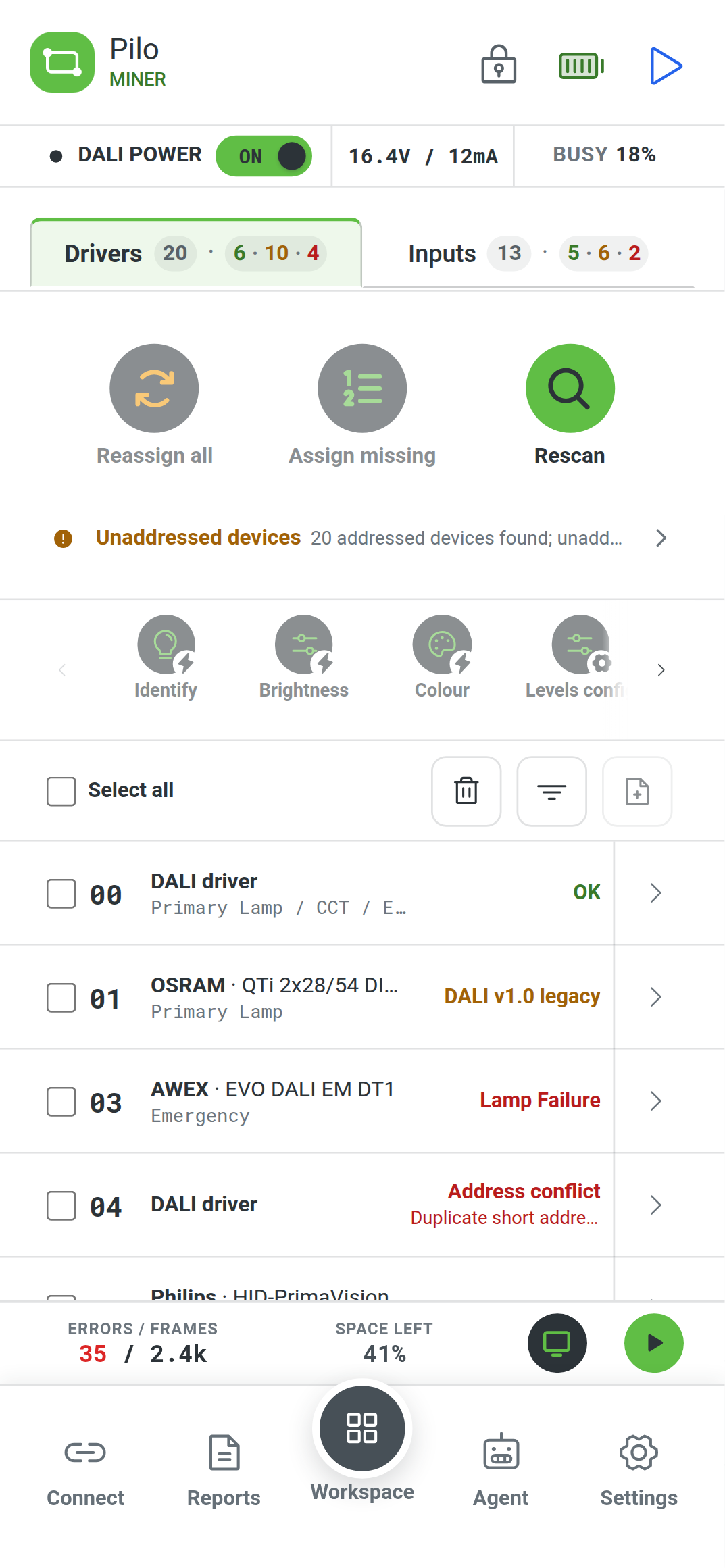 Miner interface