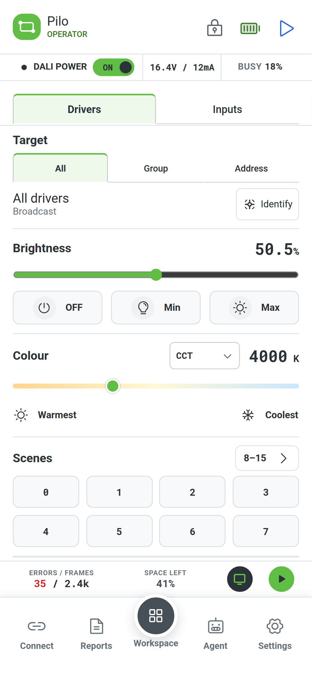 Operator interface