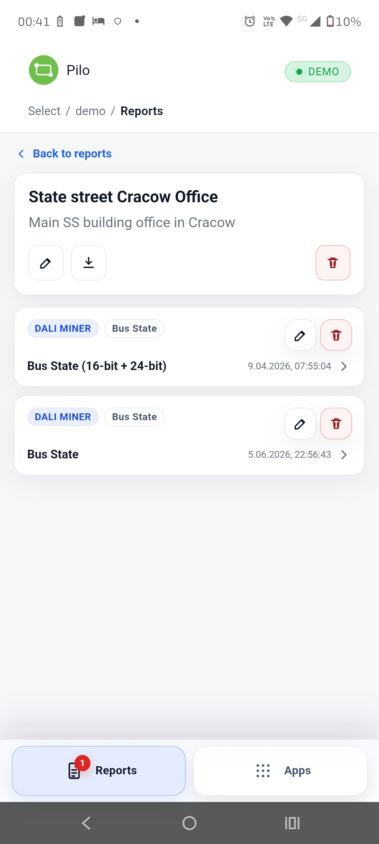 Reports UI